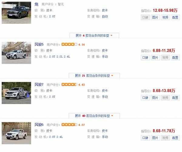 柴油皮卡车报价大全，柴油皮卡车哪个牌子好