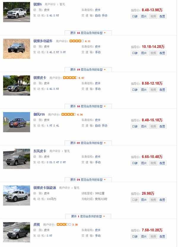 柴油皮卡车报价大全，柴油皮卡车哪个牌子好