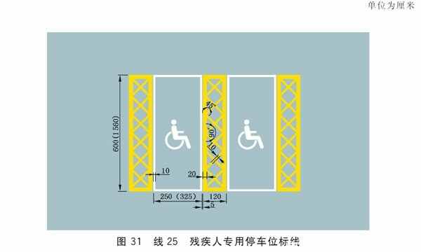 无障碍停车位标准尺寸图片，无障碍停车位标识牌