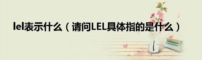 lel表示什么（请问LEL具体指的是什么）