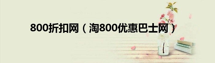 800折扣网（淘800优惠巴士网）
