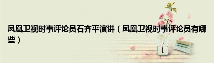 凤凰卫视时事评论员石齐平演讲（凤凰卫视时事评论员有哪些）
