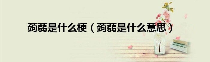 蒟蒻是什么梗（蒟蒻是什么意思）