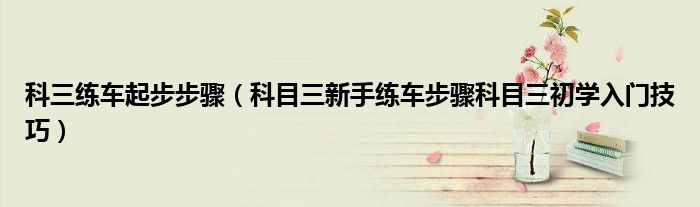 科三练车起步步骤（科目三新手练车步骤科目三初学入门技巧）
