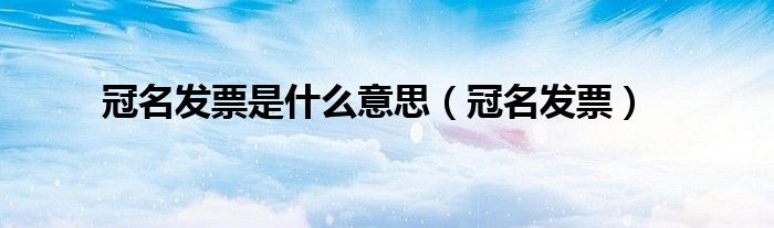 冠名发票是什么意思（冠名发票）