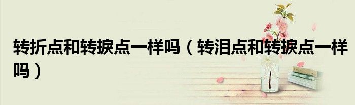 转折点和转捩点一样吗（转泪点和转捩点一样吗）