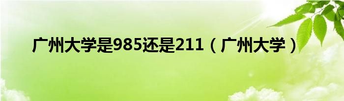 广州大学是985还是211（广州大学）