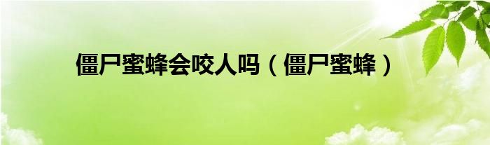 僵尸蜜蜂会咬人吗（僵尸蜜蜂）