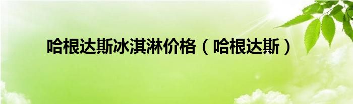 哈根达斯冰淇淋价格（哈根达斯）