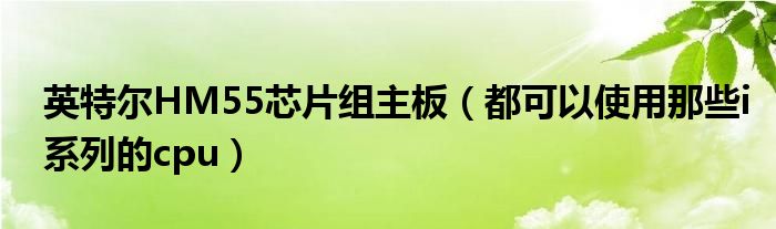 英特尔HM55芯片组主板（都可以使用那些i系列的cpu）