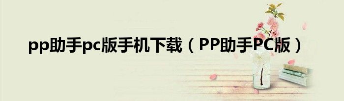 pp助手pc版手机下载（PP助手PC版）