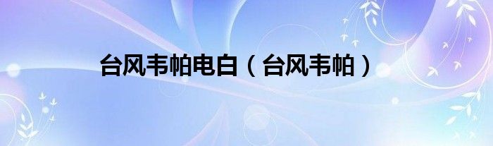 台风韦帕电白（台风韦帕）