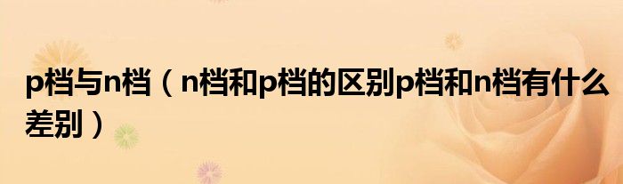 p档与n档（n档和p档的区别p档和n档有什么差别）