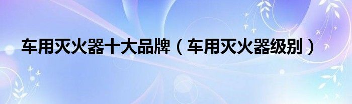 车用灭火器十大品牌（车用灭火器级别）