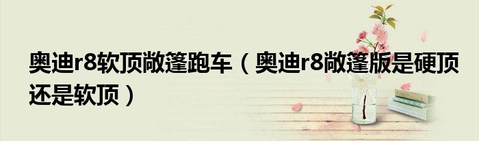 奥迪r8软顶敞篷跑车（奥迪r8敞篷版是硬顶还是软顶）