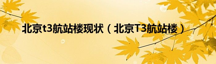 北京t3航站楼现状（北京T3航站楼）