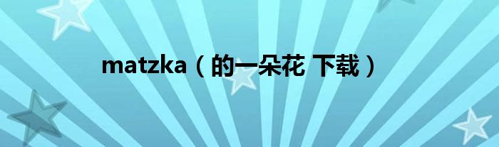 matzka（的一朵花 下载）