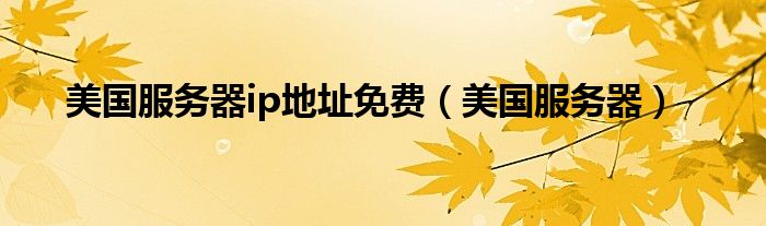 美国服务器ip地址免费（美国服务器）