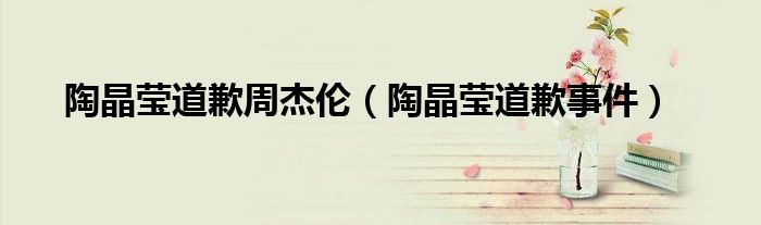 陶晶莹道歉周杰伦（陶晶莹道歉事件）