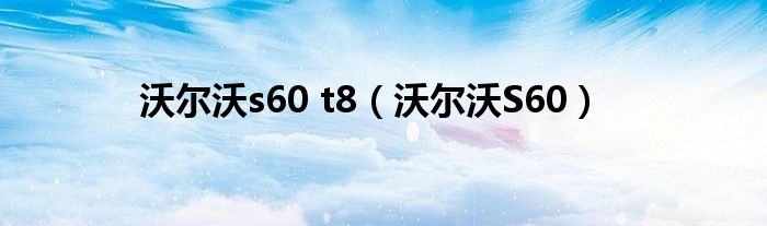 沃尔沃s60 t8（沃尔沃S60）