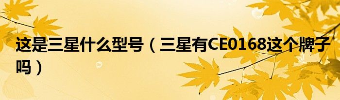 这是三星什么型号（三星有CE0168这个牌子吗）