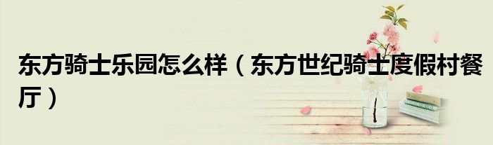 东方骑士乐园怎么样（东方世纪骑士度假村餐厅）
