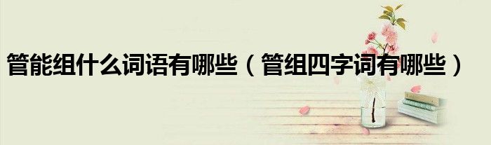 管能组什么词语有哪些（管组四字词有哪些）