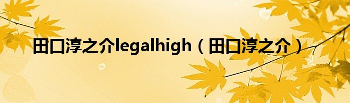 田口淳之介legalhigh（田口淳之介）