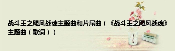 战斗王之飓风战魂主题曲和片尾曲（《战斗王之飓风战魂》主题曲（歌词））
