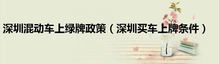 深圳混动车上绿牌政策（深圳买车上牌条件）
