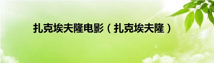 扎克埃夫隆电影（扎克埃夫隆）