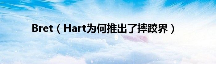 Bret（Hart为何推出了摔跤界）