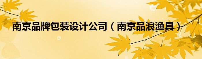 南京品牌包装设计公司（南京品浪渔具）