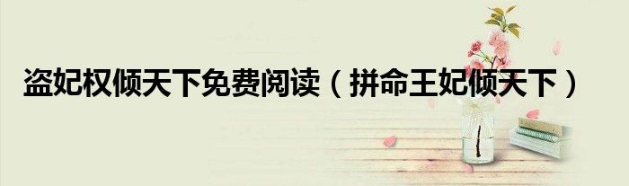 盗妃权倾天下免费阅读（拼命王妃倾天下）
