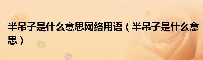 半吊子是什么意思网络用语（半吊子是什么意思）