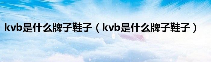 kvb是什么牌子鞋子（kvb是什么牌子鞋子）