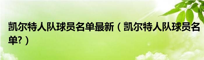 凯尔特人队球员名单最新（凯尔特人队球员名单?）