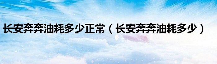 长安奔奔油耗多少正常（长安奔奔油耗多少）