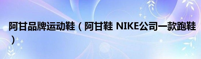 阿甘品牌运动鞋（阿甘鞋 NIKE公司一款跑鞋）