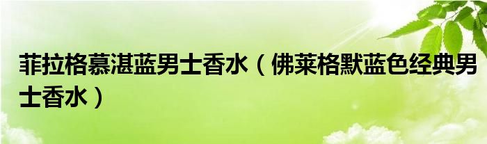 菲拉格慕湛蓝男士香水（佛莱格默蓝色经典男士香水）
