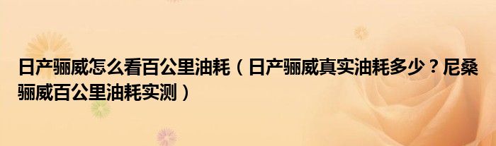日产骊威怎么看百公里油耗（日产骊威真实油耗多少？尼桑骊威百公里油耗实测）