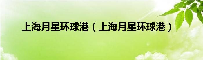 上海月星环球港（上海月星环球港）