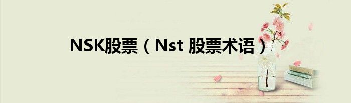 NSK股票（Nst 股票术语）