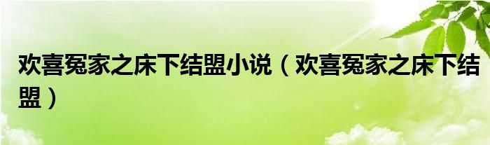 欢喜冤家之床下结盟小说（欢喜冤家之床下结盟）