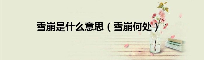 雪崩是什么意思（雪崩何处）