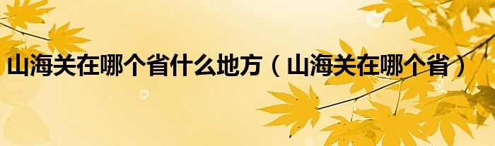 山海关在哪个省什么地方（山海关在哪个省）