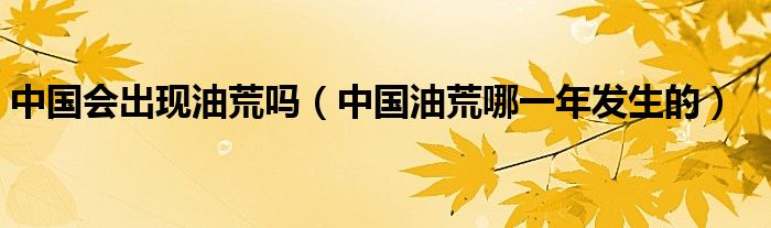 中国会出现油荒吗（中国油荒哪一年发生的）