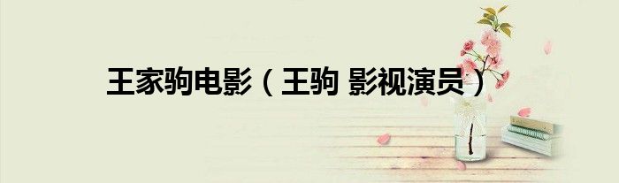 王家驹电影（王驹 影视演员）