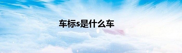 车标s是什么车