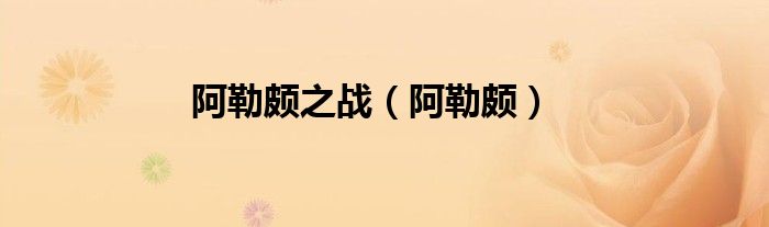 阿勒颇之战（阿勒颇）